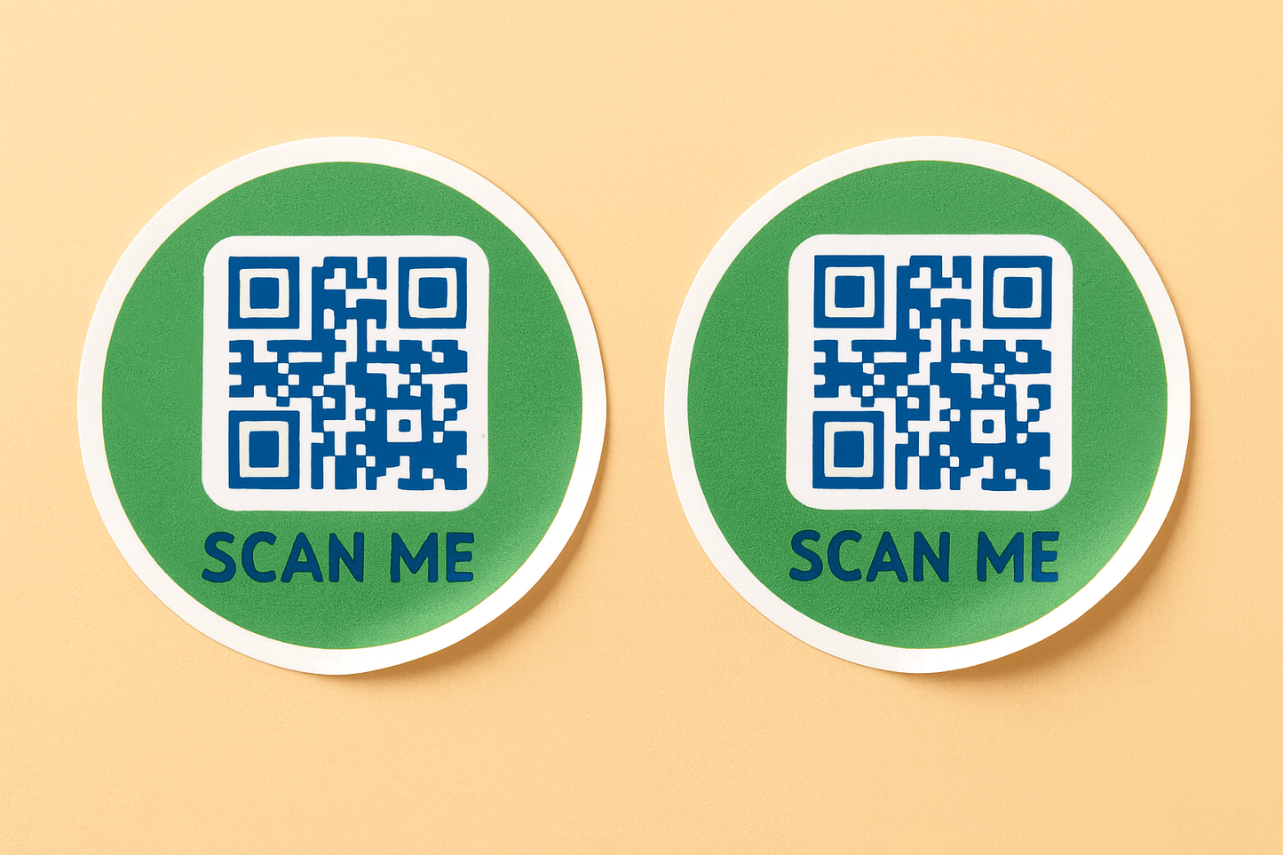 Meatball QR code stickers from bundle which also includes waterproof AirTag holder and pet tag