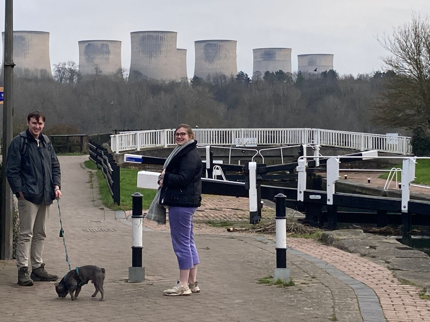 aca sasha and meatball next to a canal 