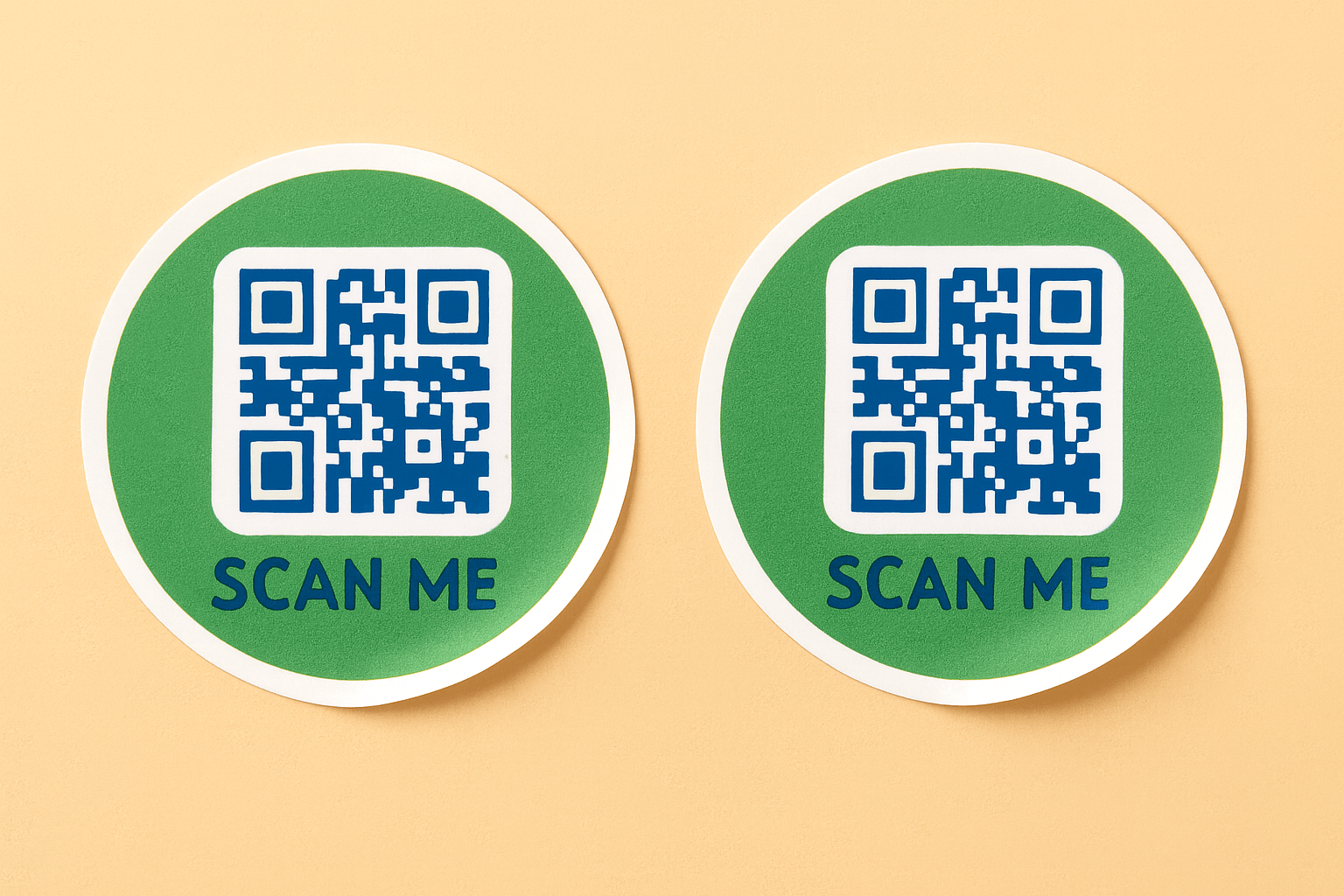Meatball QR code stickers from bundle which also includes waterproof AirTag holder and pet tag